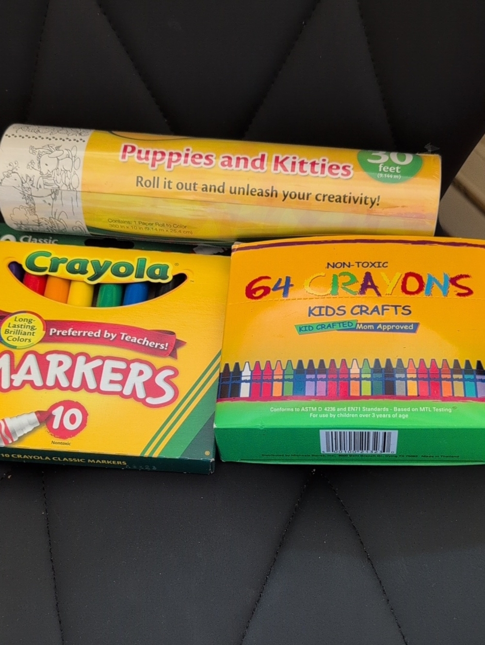 Crayola Kids Color Roll With Crayola Markers And A 64 Set Of Crayons.